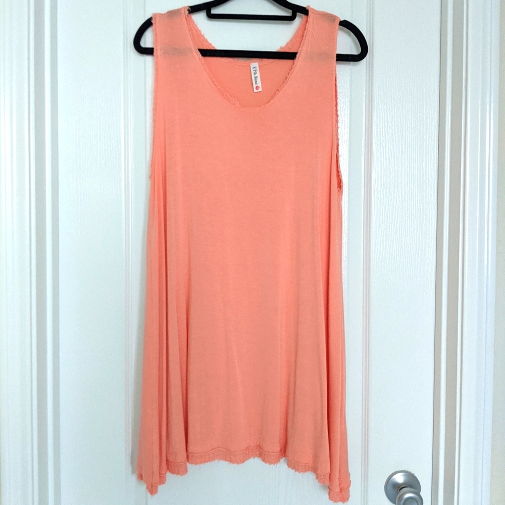 Sleeveless Salmon Tunic Top medium
